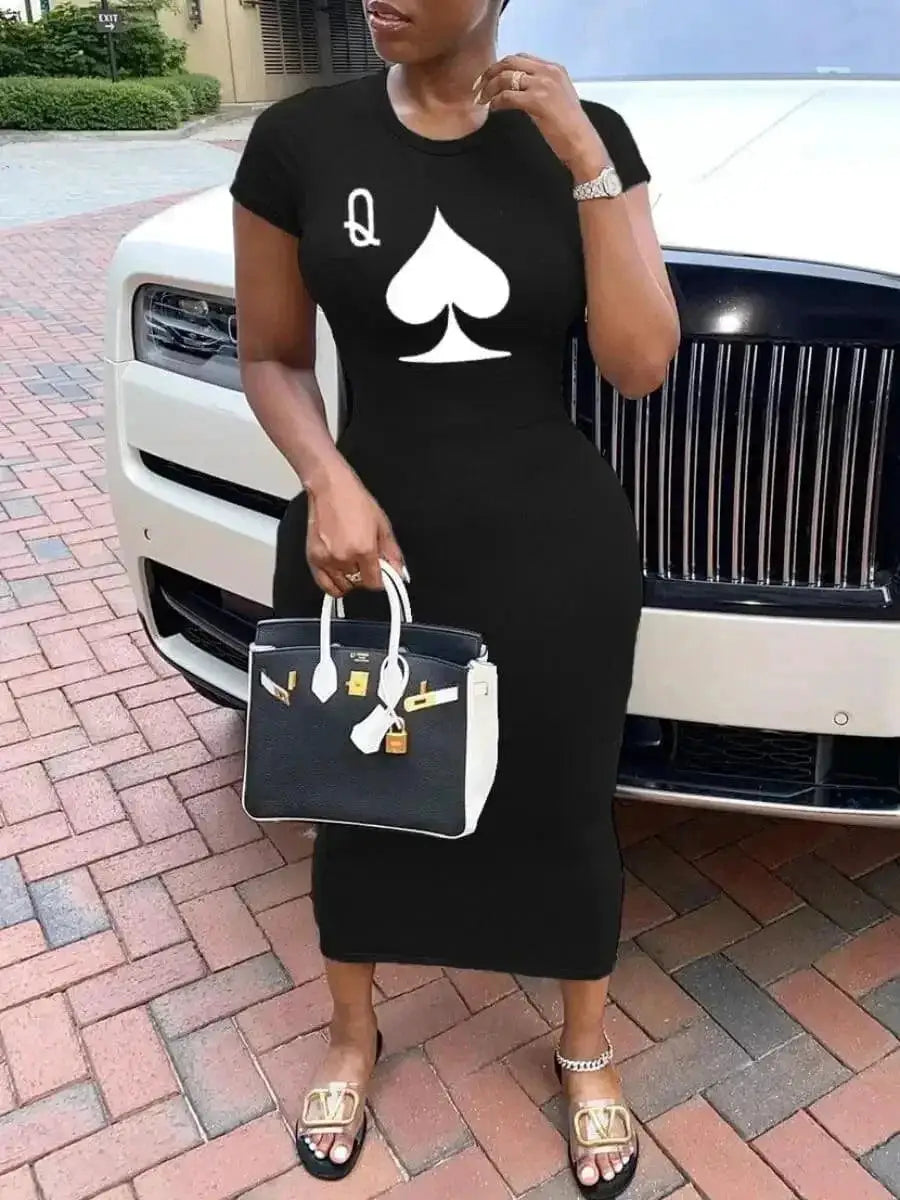 Black Elegance T Shirt Dress Plus Size Chic Summer Style