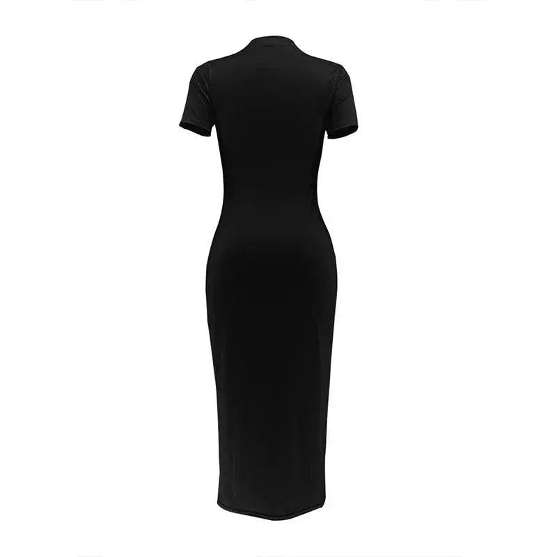 Black Elegance T Shirt Dress Plus Size Chic Summer Style