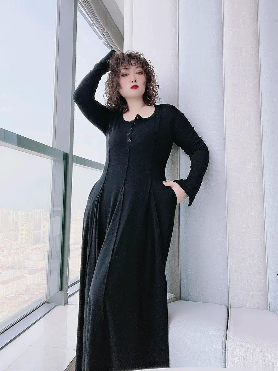 Black Plus Size Evening Dress Sophisticated Style For Women