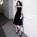 Black Flared Sleeve Party Dress: Elegant Evening Attire