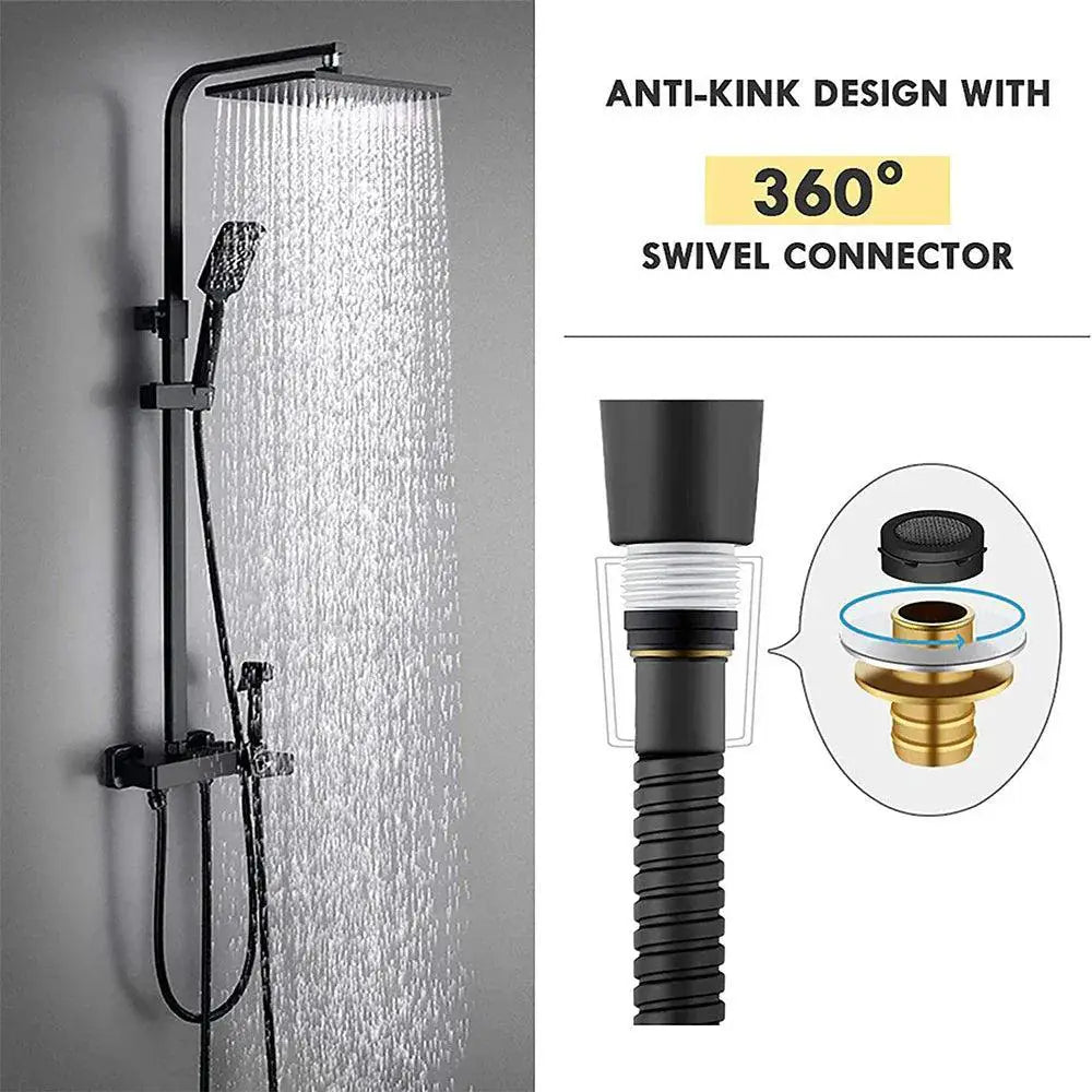 Black Flexible Stainless Steel Shower Hose for Showers