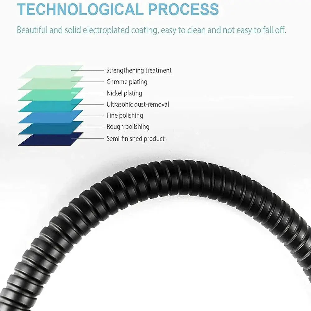 Black Flexible Stainless Steel Shower Hose for Showers