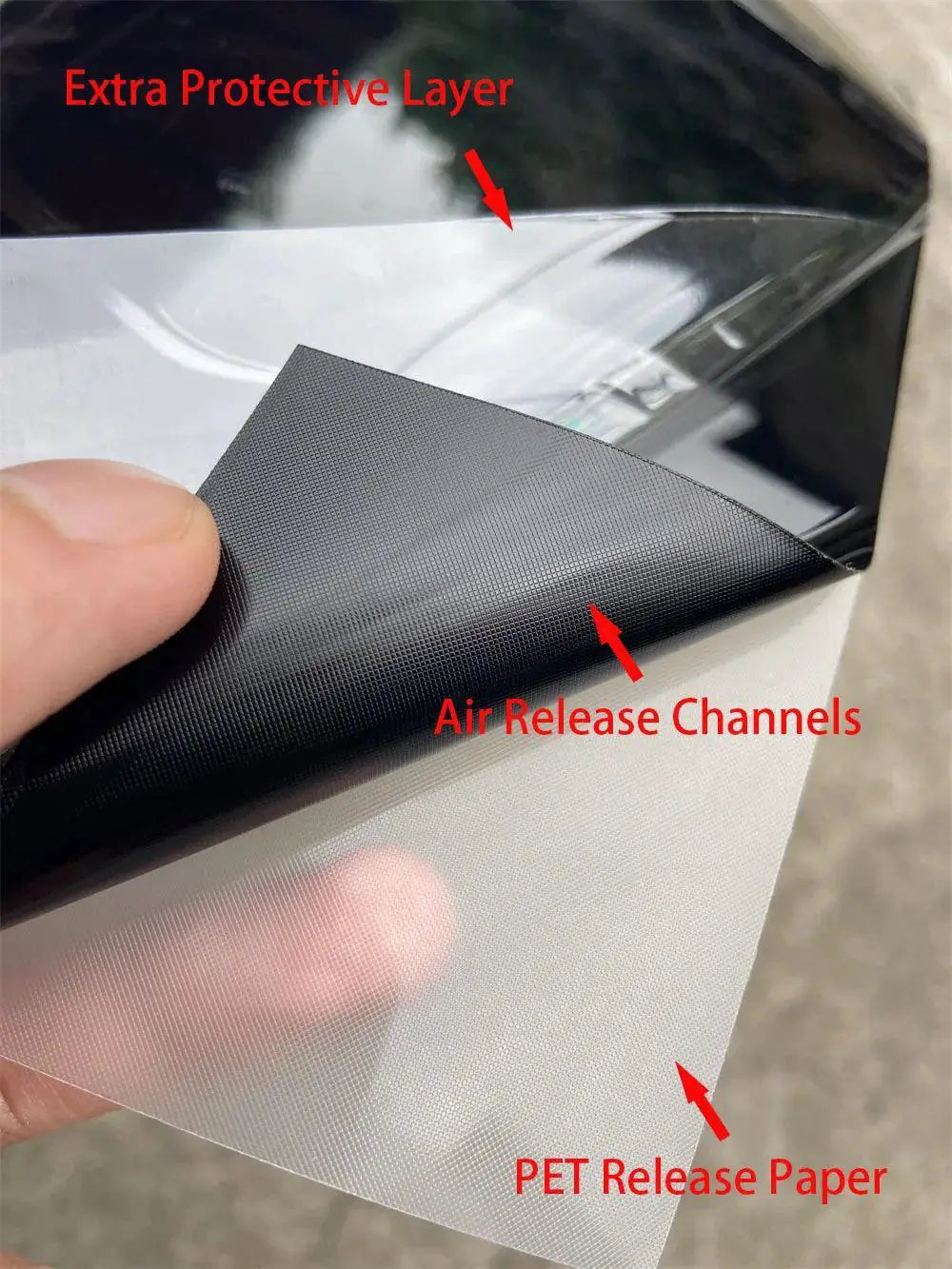 Black Gloss Vinyl Wrap Film For Cars And Motorcycle 50ft