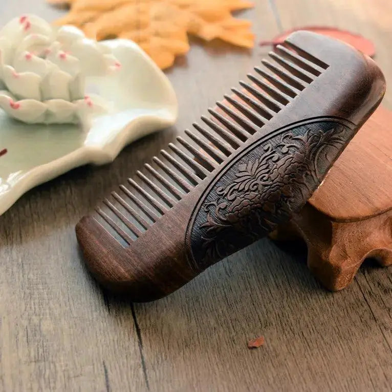 Black Gold Sandalwood Pocket Comb for Grooming and Styling