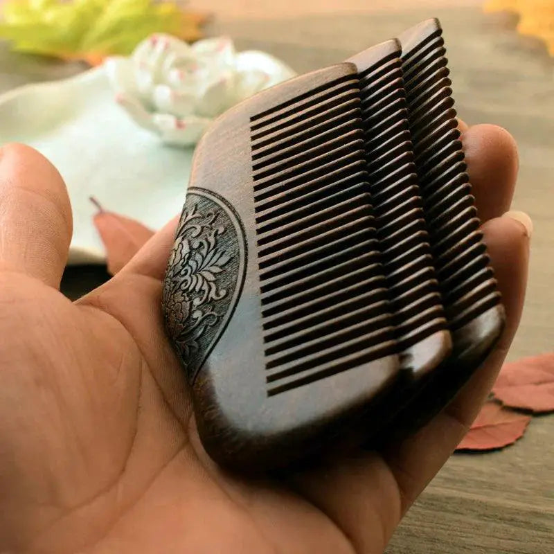 Black Gold Sandalwood Pocket Comb for Grooming and Styling