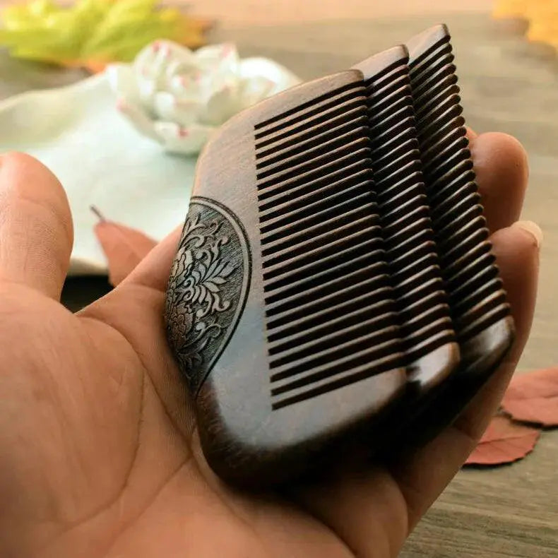 Black Gold Sandalwood Pocket Comb for Grooming and Styling