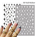 Black Heart Love Nail Stickers for Chic Manicure Decals