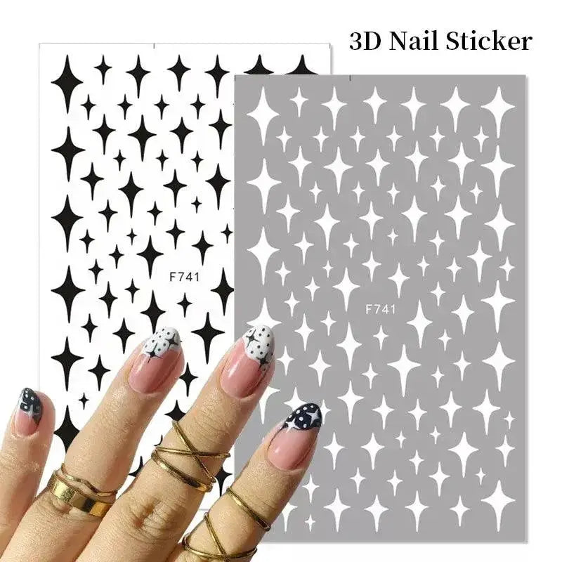 Black Heart Love Nail Stickers For Chic Manicure Decals