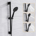 Black Luxe Rain Shower Head Set High Pressure Wall Mount