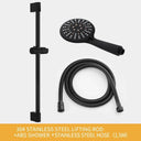 Black Luxe Rain Shower Head Set High Pressure Wall Mount