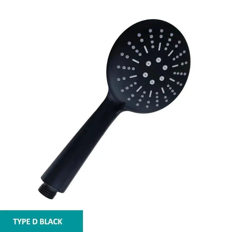 Black Luxe Rain Shower Head Set High Pressure Wall Mount