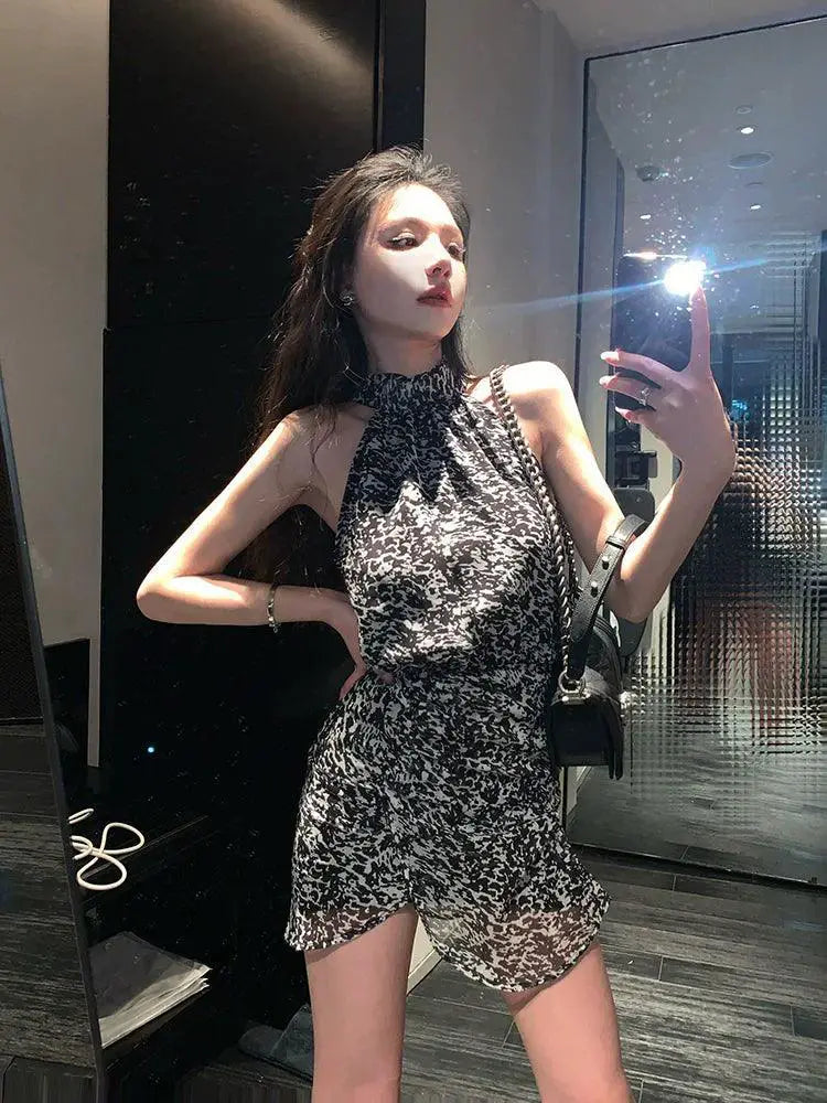 Black Mountain Floral Chiffon Dress Seaside Elegance