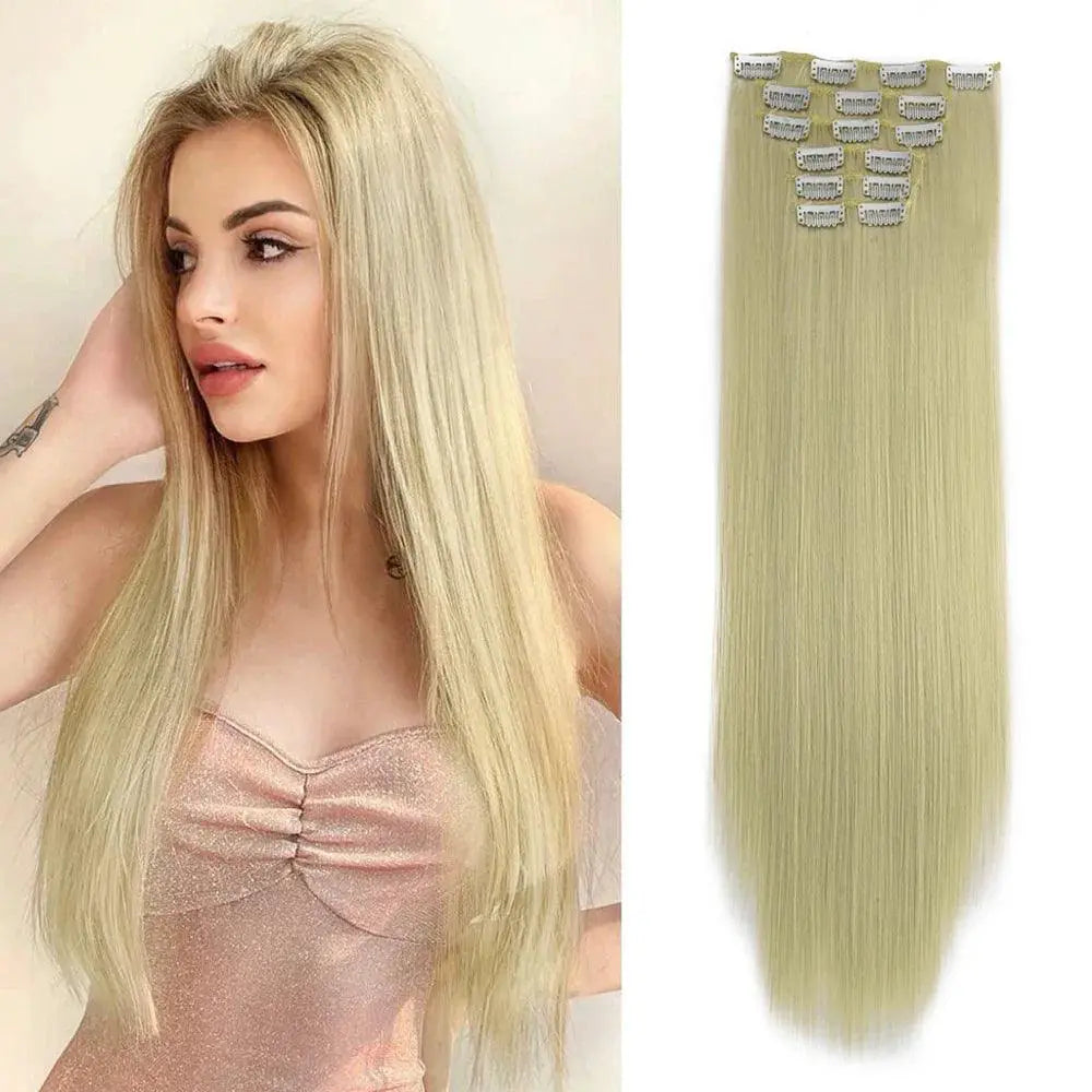 Black Ombre Heat Resistant Hair Extensions 24 Inch Women
