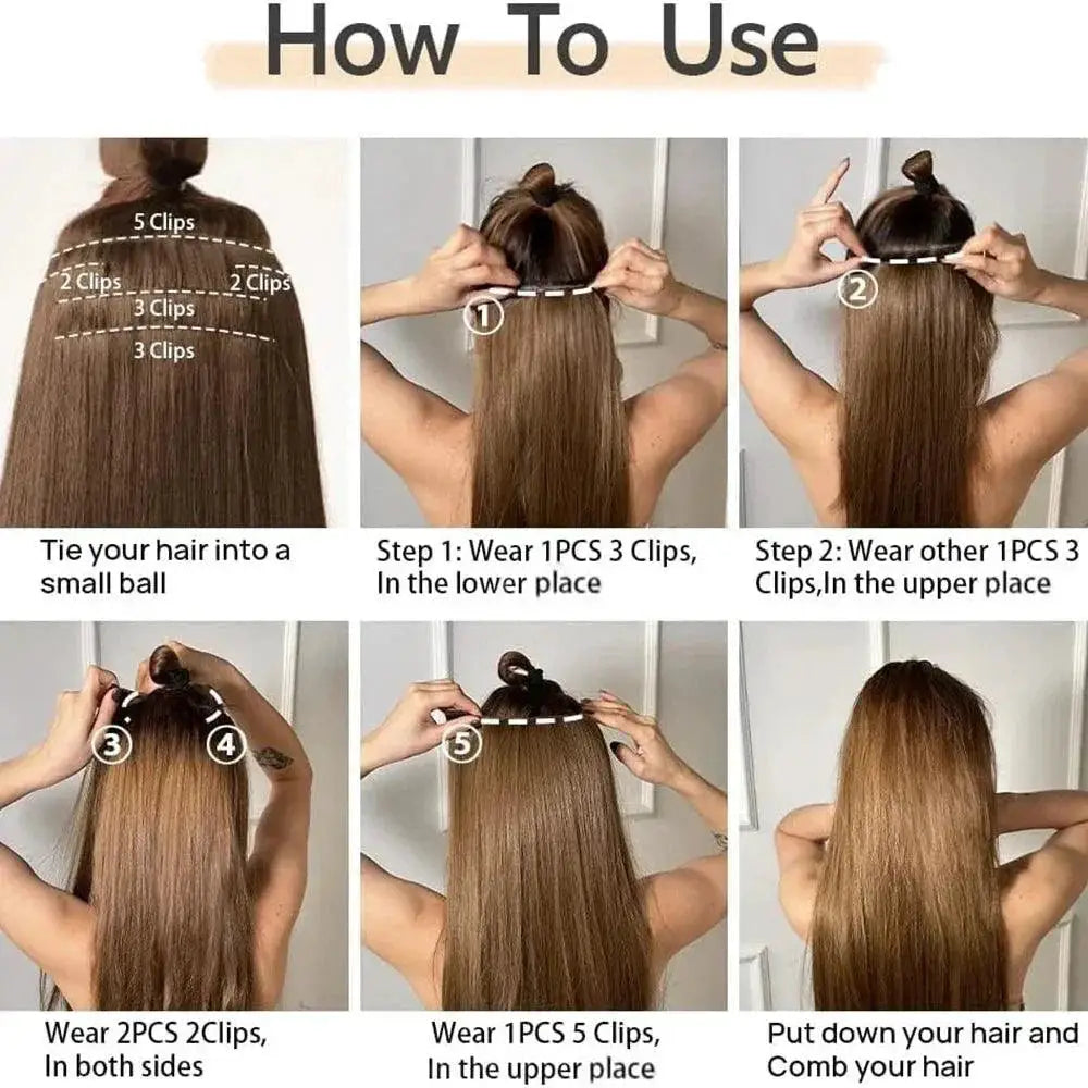 Black Ombre Heat Resistant Hair Extensions 24 Inch Women
