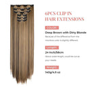 Black Ombre Heat Resistant Hair Extensions 24 Inch Women