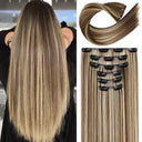 Black Ombre Heat Resistant Hair Extensions 24 Inch Women