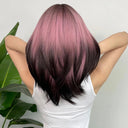 Black Pink Ombre Cosplay Wig Versatile High-Quality Hairpiece