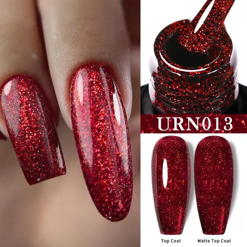 Black Red Glitter UV Gel Nail Polish Dazzle Premium Quality