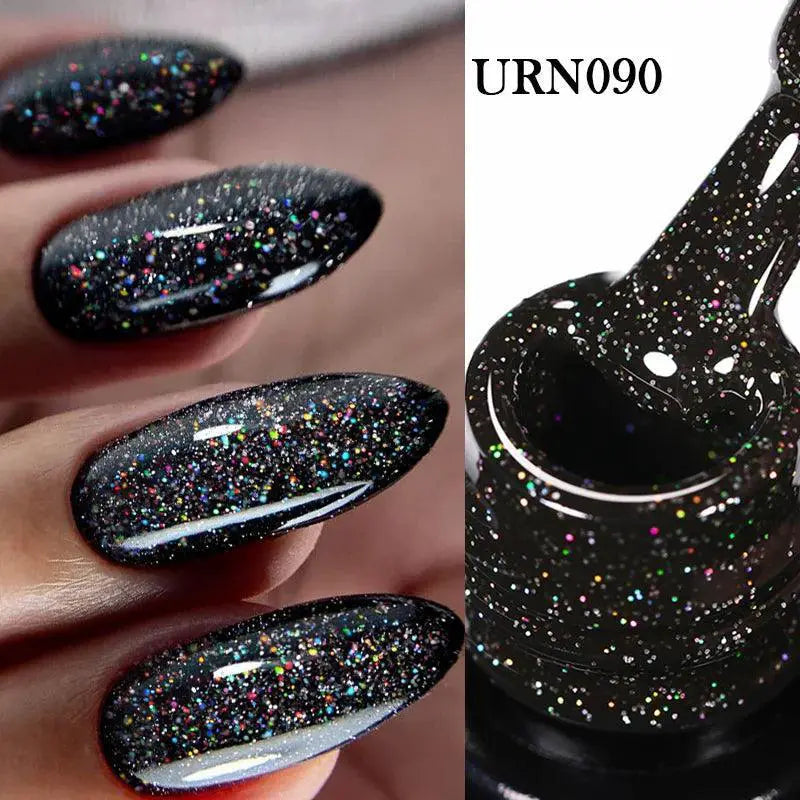 Black Red Glitter UV Gel Nail Polish Dazzle Premium Quality