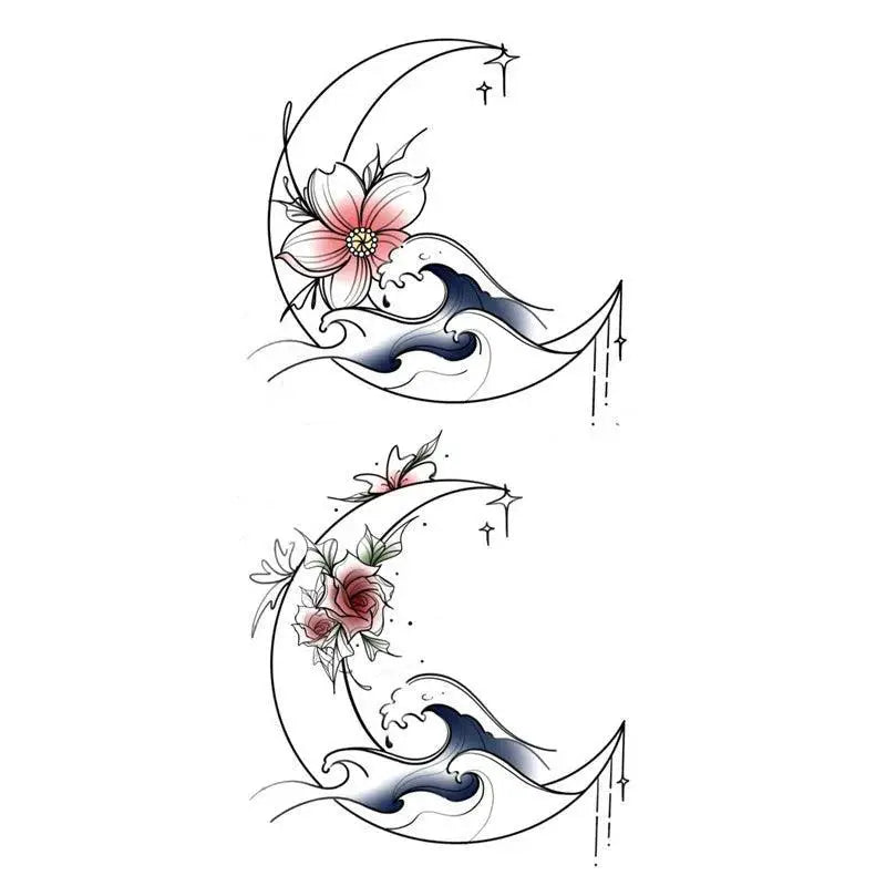 Black Rose Temporary Tattoo Sticker Set for Festivals