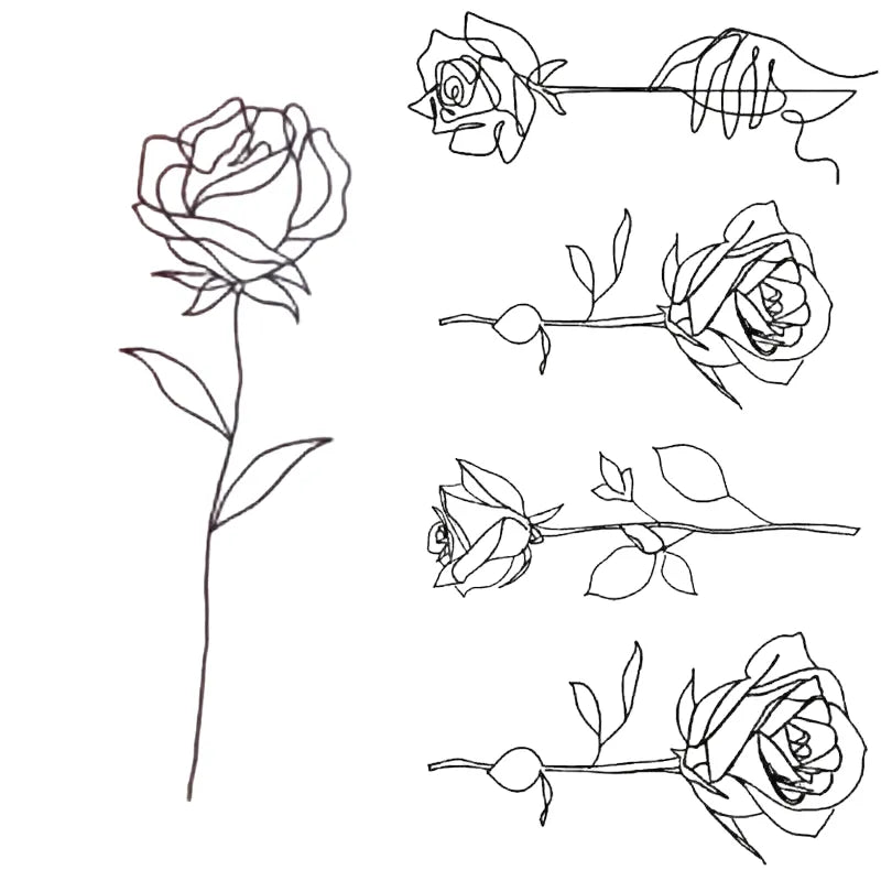 Black Rose Temporary Tattoo Sticker Set for Festivals — product view 1