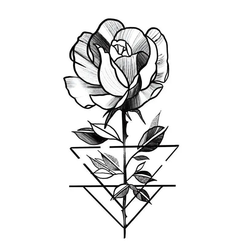 Black Rose Temporary Tattoo Sticker Set for Festivals