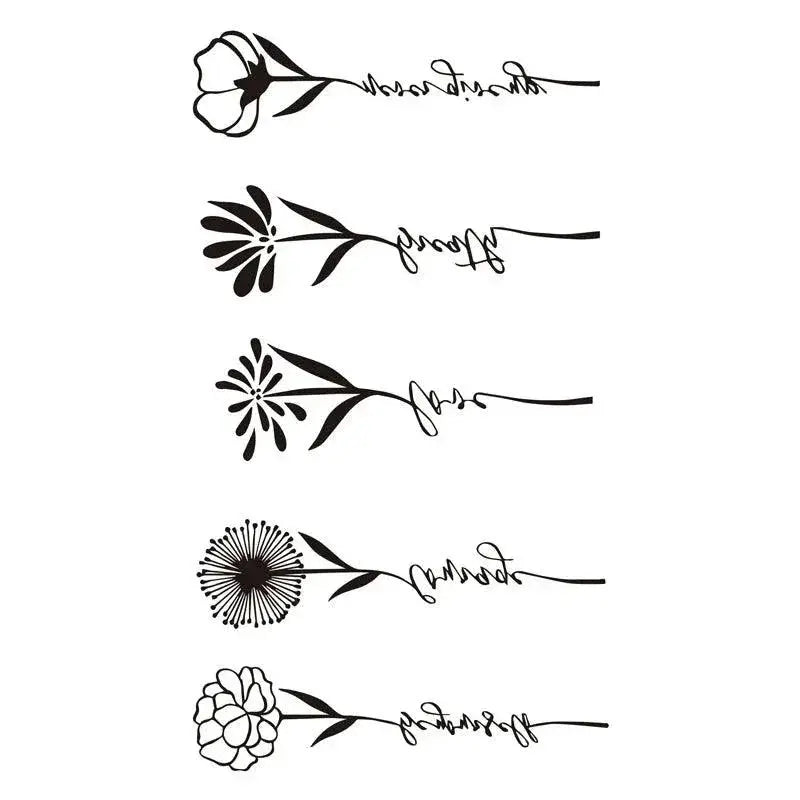 Black Rose Temporary Tattoo Sticker Set for Festivals