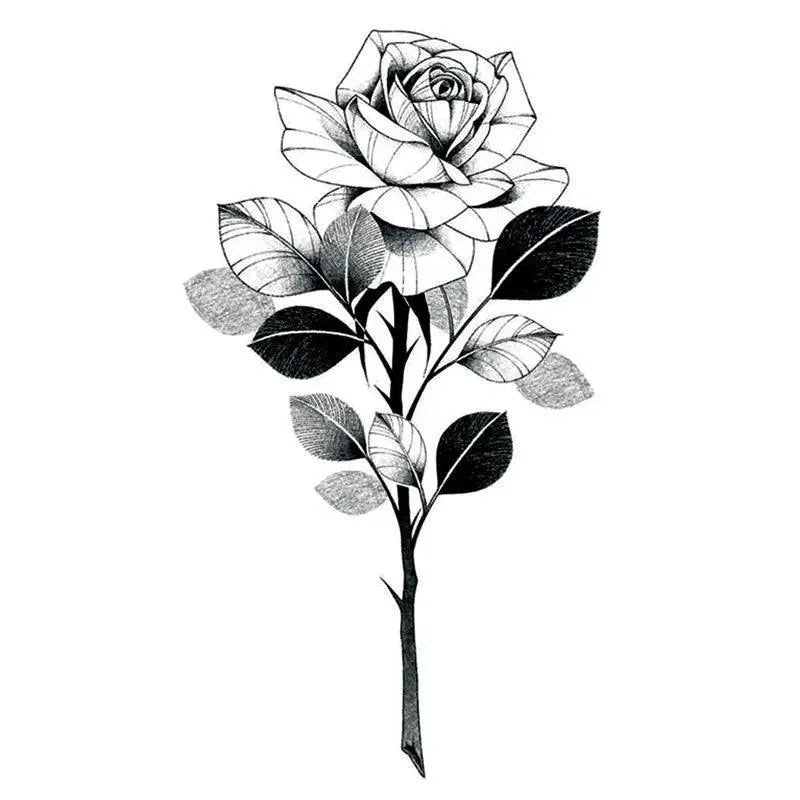 Black Rose Temporary Tattoo Sticker Set for Festivals — product view 19