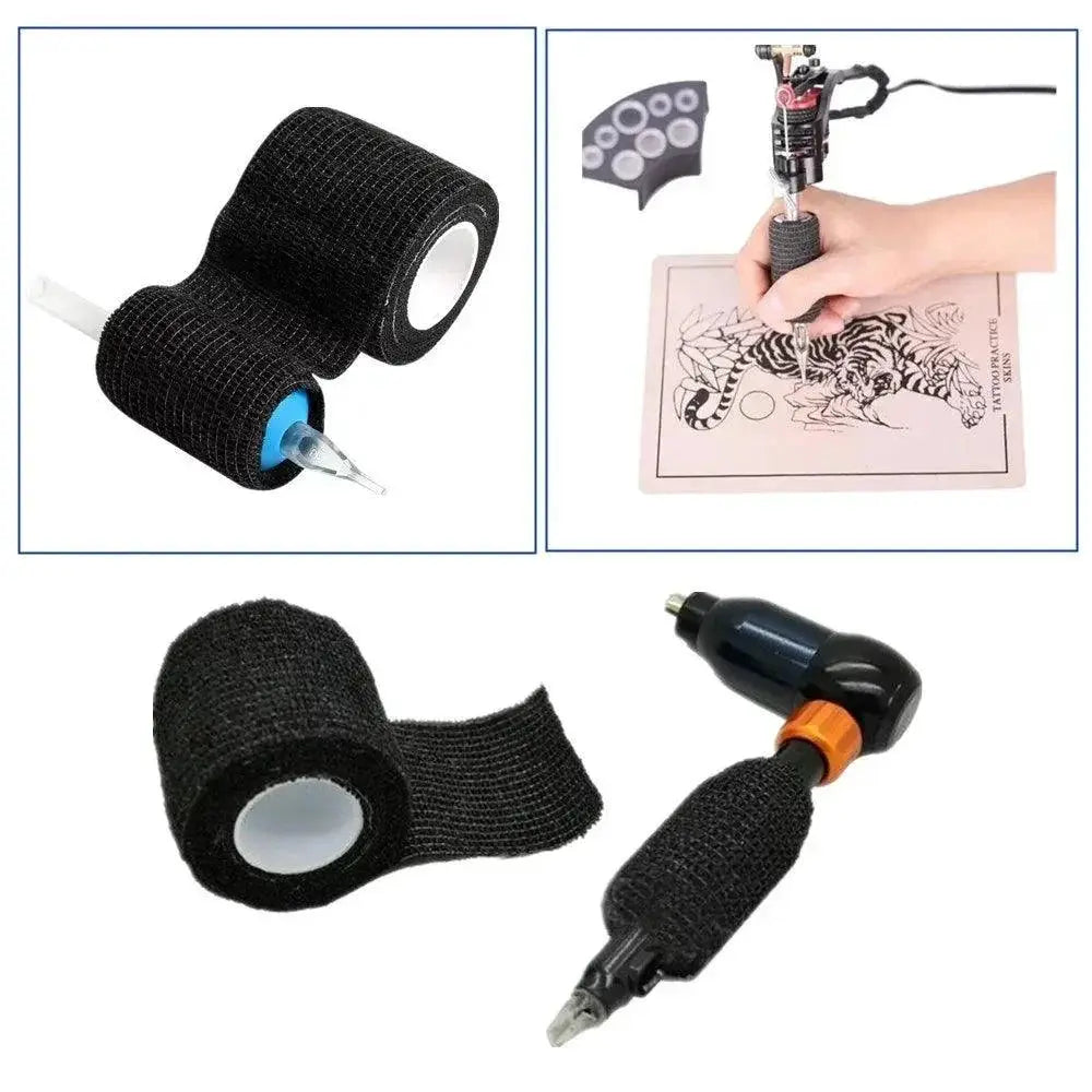 Black Tattoo Grip Cover Wraps Waterproof Finger Protection