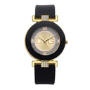 Black White Quartz Watch Elegant Minimalist Design Wristwatch