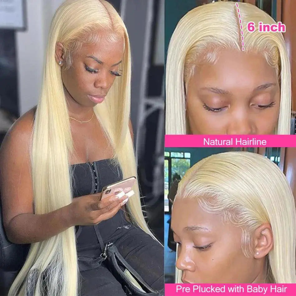 Blonde 613 HD Lace Frontal Wig Pre Plucked Human Hair