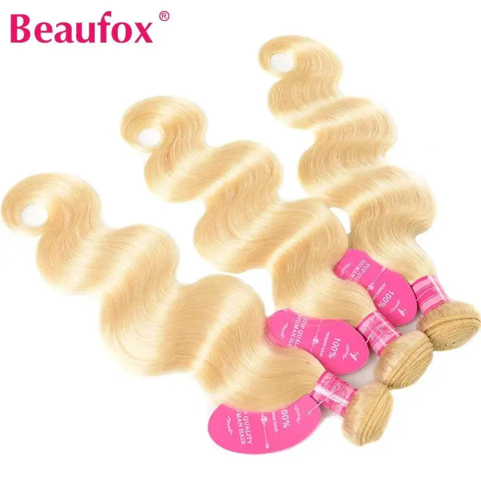 Blonde Brazilian Body Wave Hair Bundle With Lace Frontal