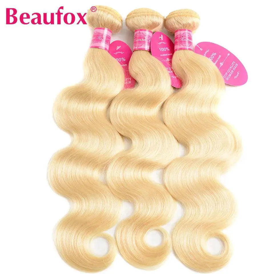 Blonde Brazilian Body Wave Hair Bundle With Lace Frontal