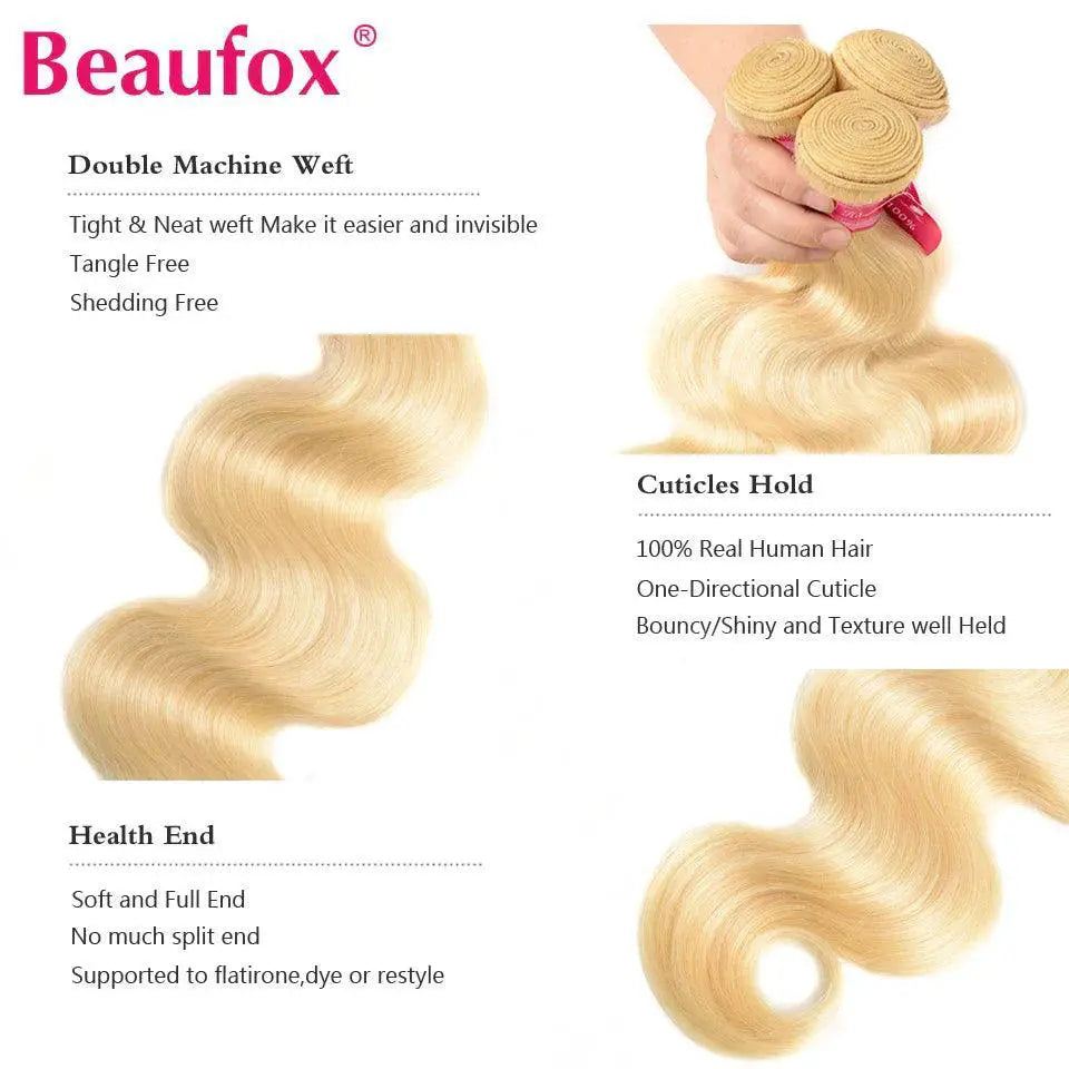 Blonde Brazilian Body Wave Remy Hair Bundle Luxury Shine