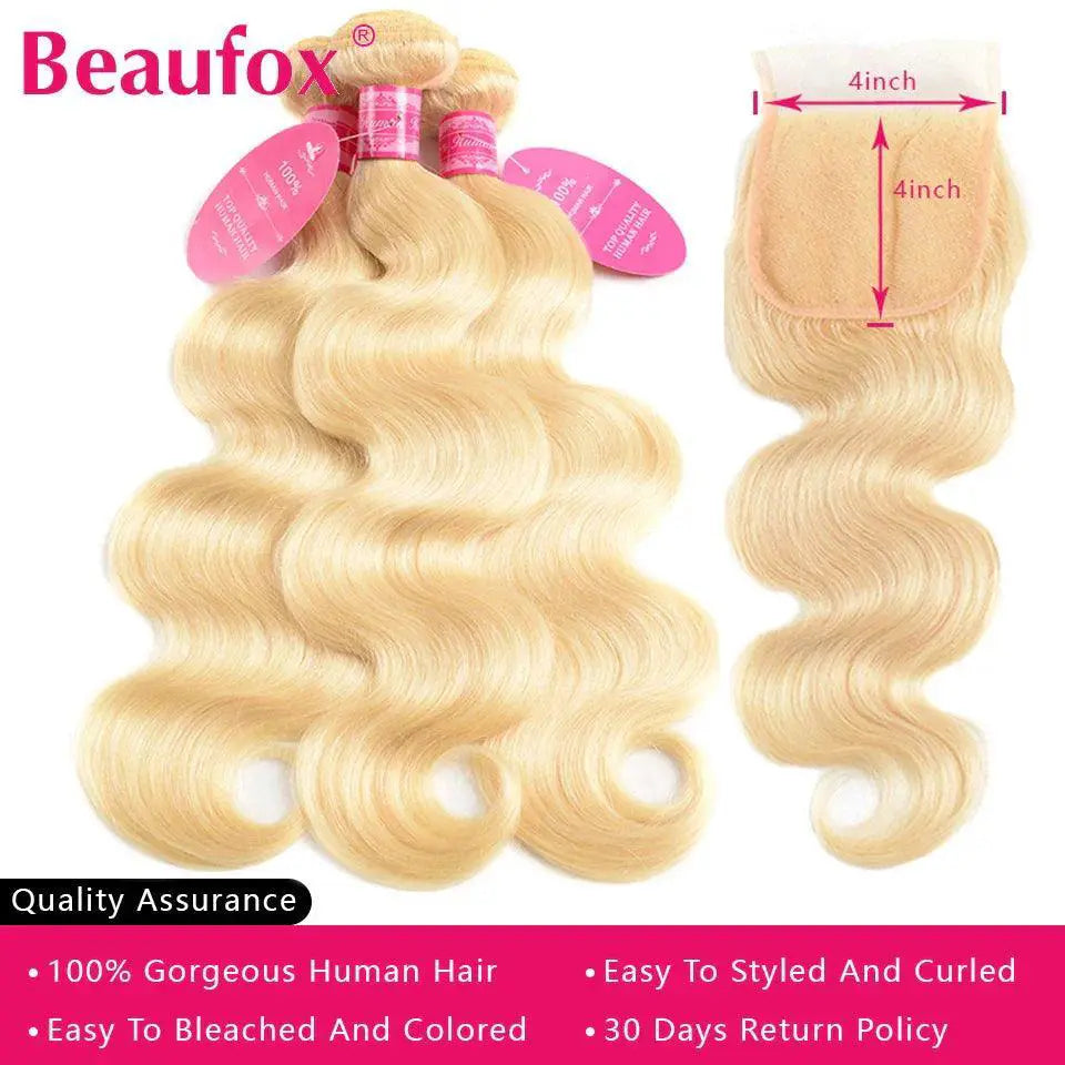 Blonde Brazilian Body Wave Remy Hair Bundle Luxury Shine