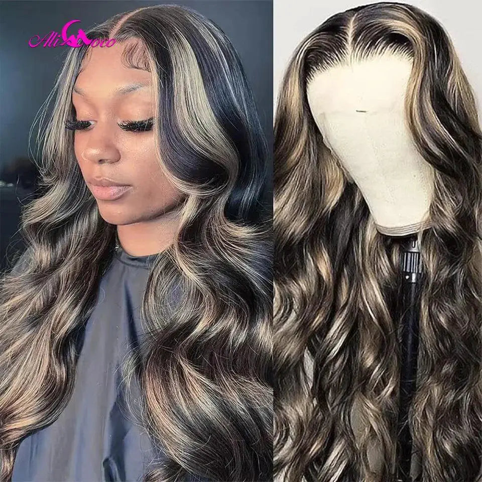 Blonde Highlight BodyWave LaceFront Wig 100 Percent RemyHair
