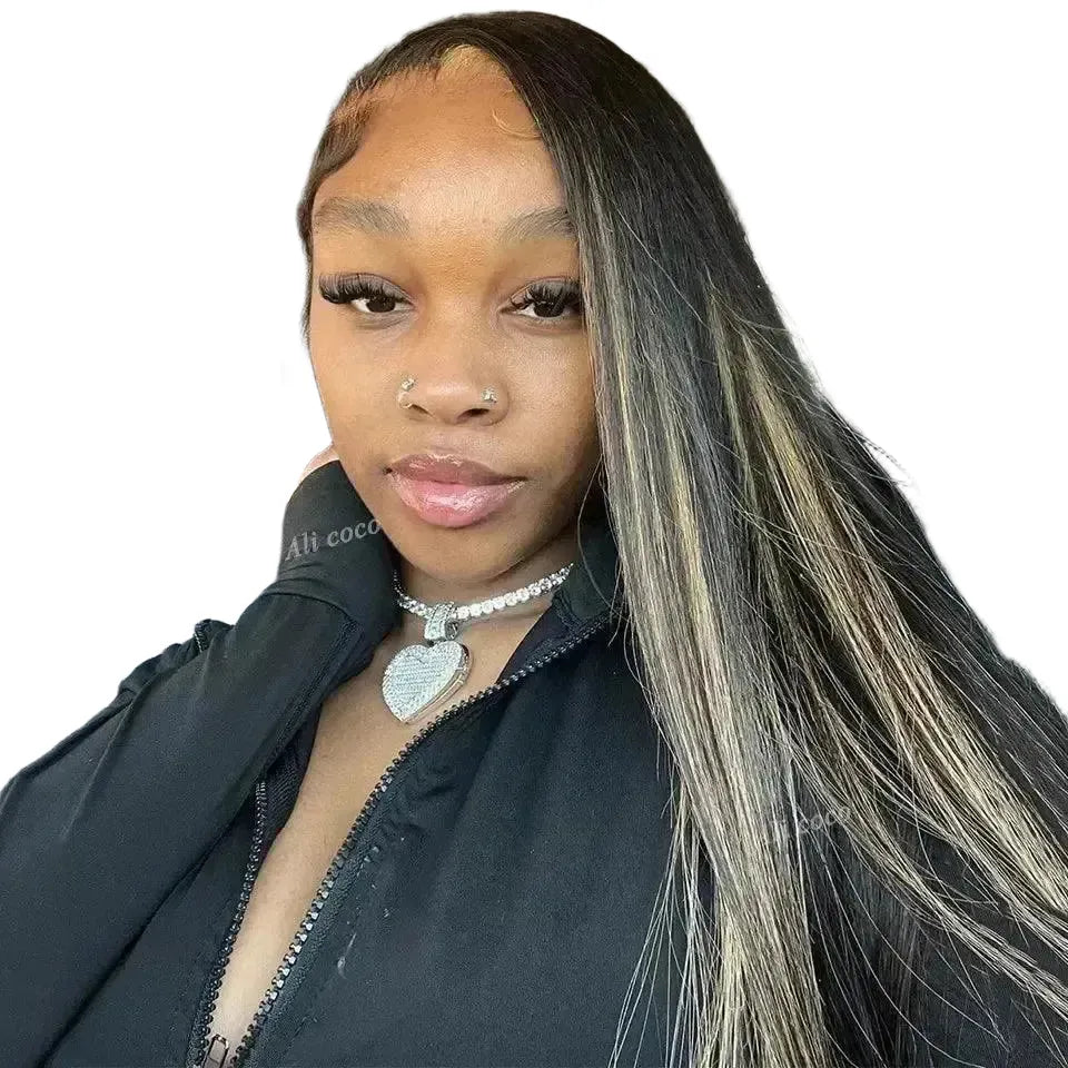 Blonde Highlight Lace Front Wig Brazilian Remy Hair - Highlight 30Inches 5x5 Lace Closure Wig product image