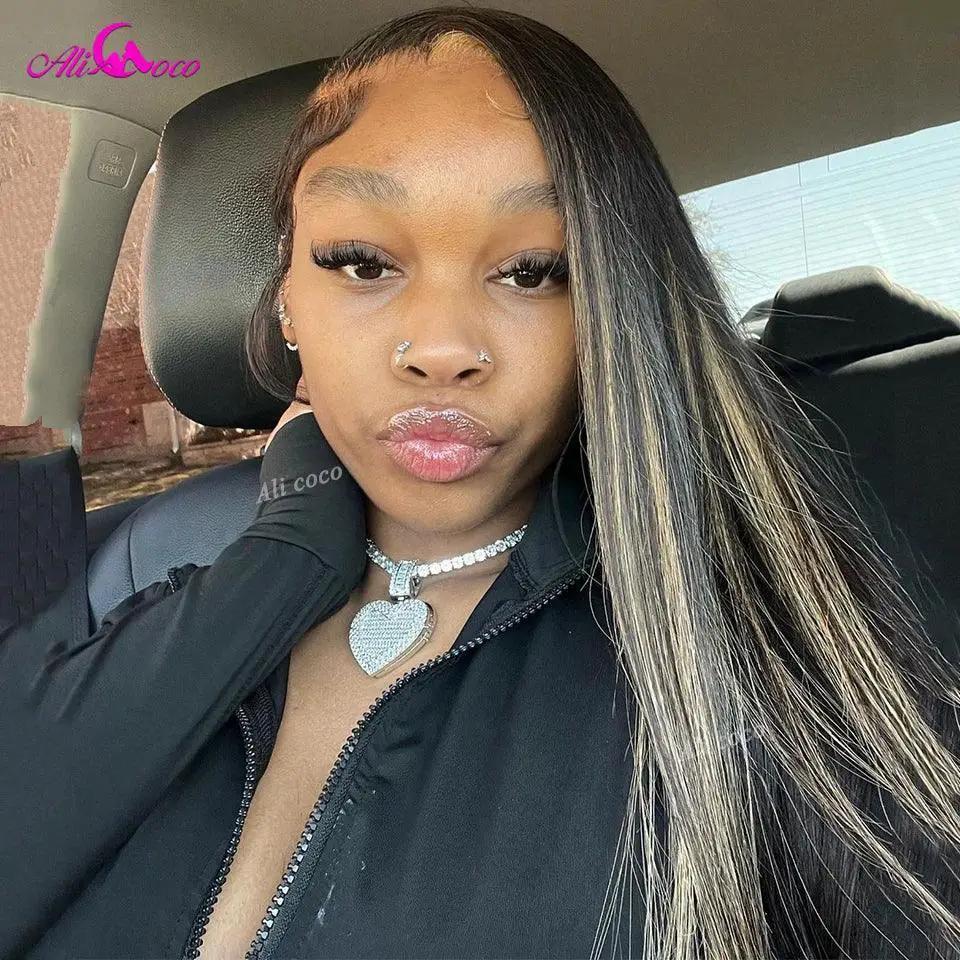 Blonde Highlight Lace Front Wig Brazilian Remy Hair