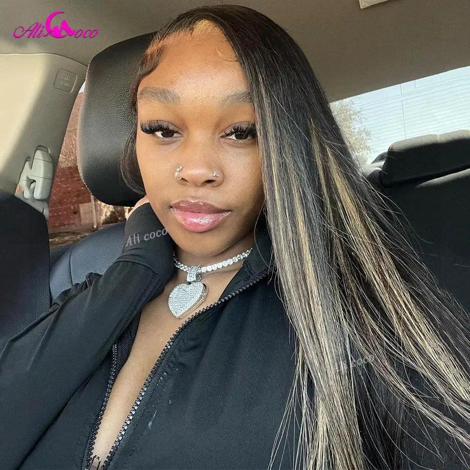 Blonde Highlight Lace Front Wig Brazilian Remy Hair