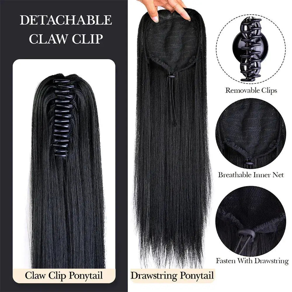 Blonde Synthetic Ponytail Effortless Wave Hairpiece 22 Inch