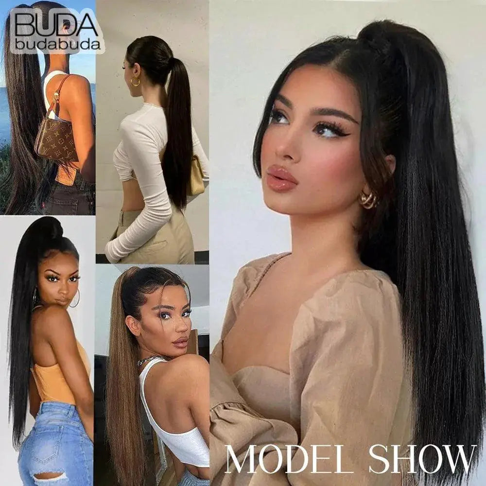 Blonde Synthetic Ponytail Effortless Wave Hairpiece 22 Inch
