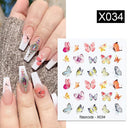 Blooming Butterfly Floral Nail Art Sticker Easy Application