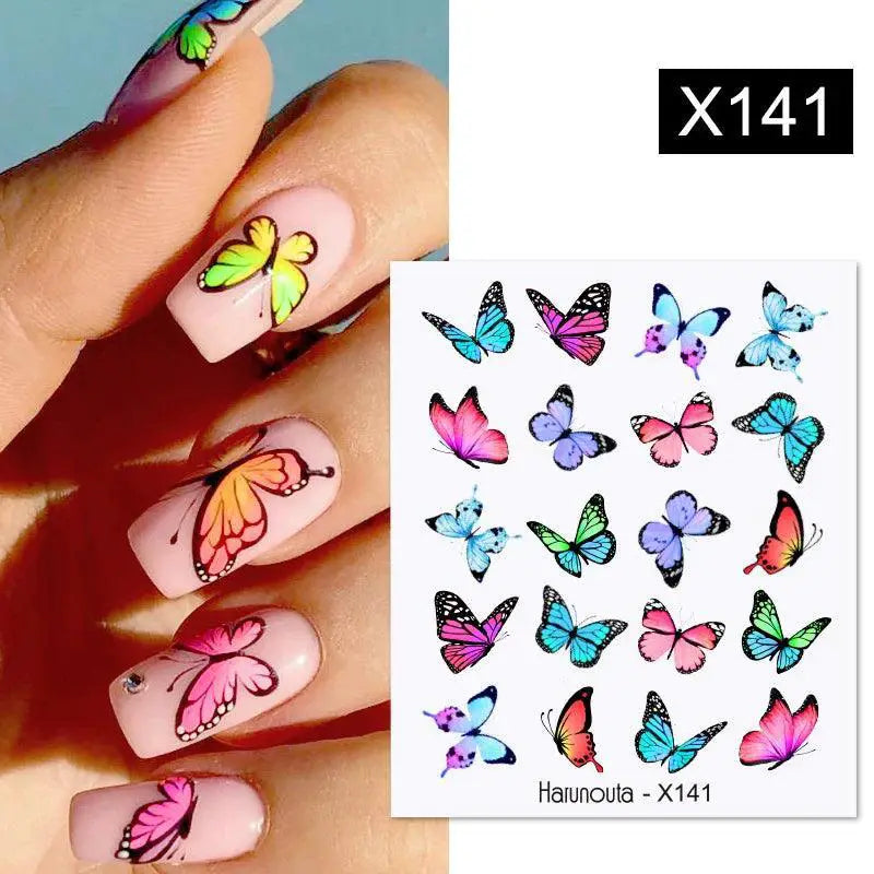 Blooming Butterfly Floral Nail Art Sticker Easy Application