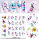 Blooming Butterfly Floral Nail Art Sticker Easy Application