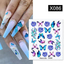 Blooming Butterfly Floral Nail Art Sticker Easy Application