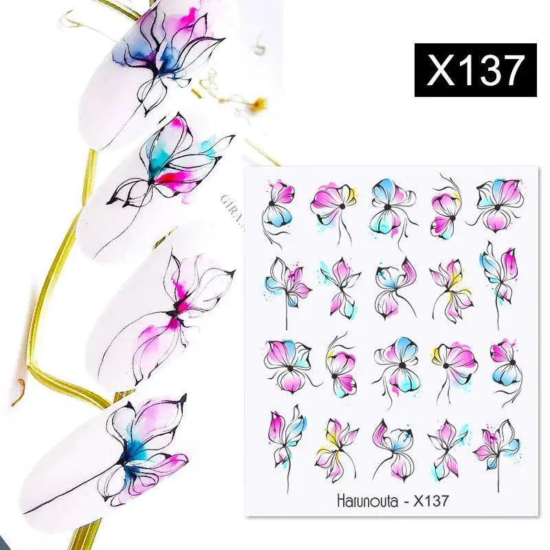 Blooming Butterfly Floral Nail Art Sticker Easy Application