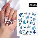 Blooming Butterfly Floral Nail Art Sticker Easy Application