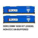 Blue DDR3 RAM 1600MHz 1866MHz CL11 Dual Channel Memory