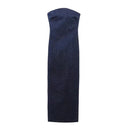 Blue Denim Strapless Backless Dress for Summer Evenings
