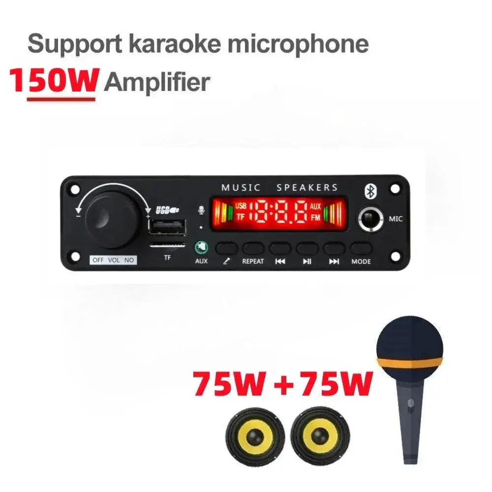 Bluetooth Amplifier Board Karaoke Microphone Car Audio